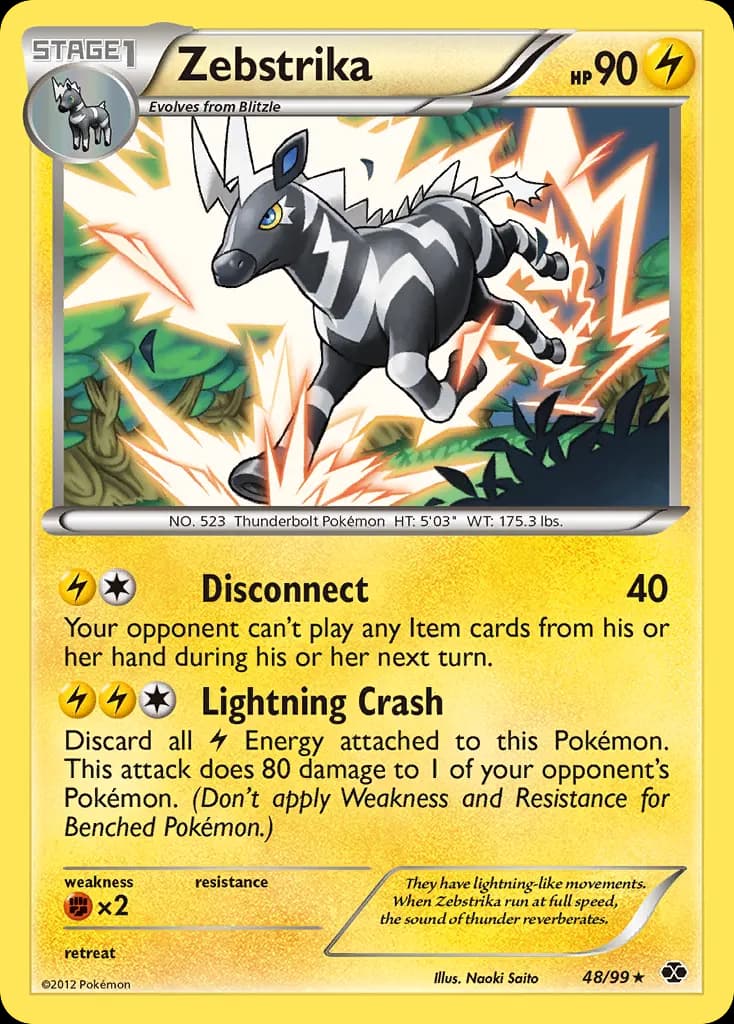 Zebstrika — Next Destinies 48 Pokémon card