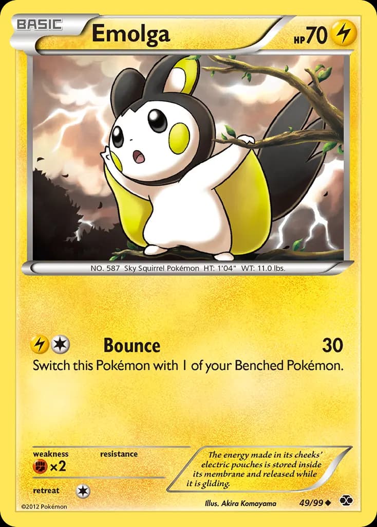 Emolga — Next Destinies 49 Pokémon card
