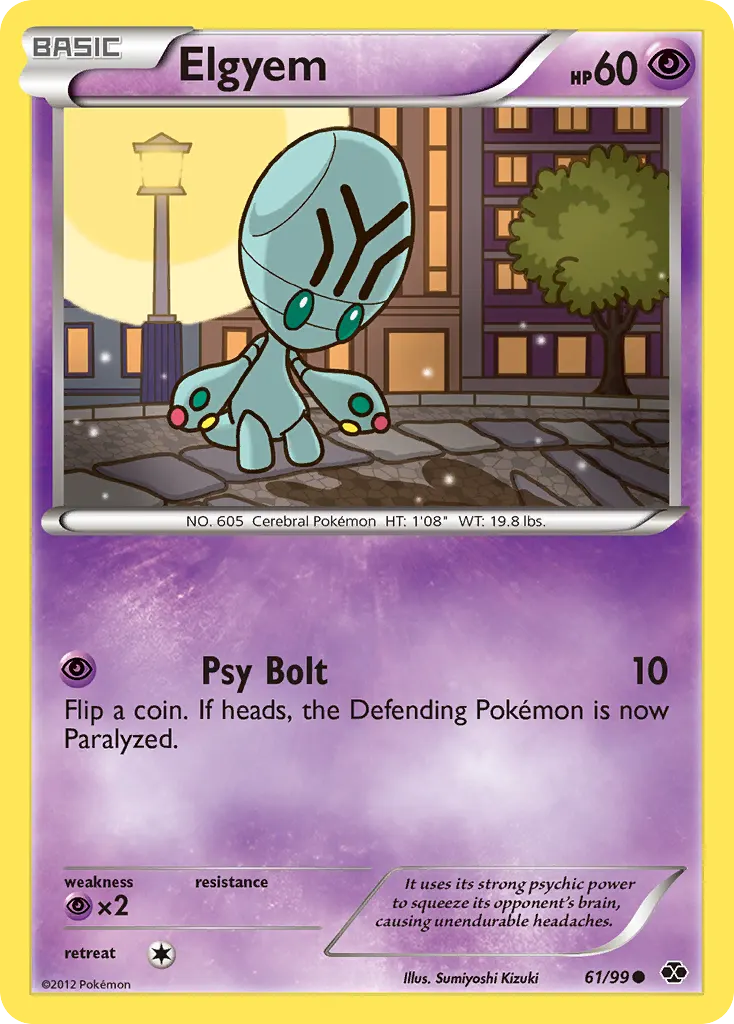 Elgyem — Next Destinies 61 Pokémon card
