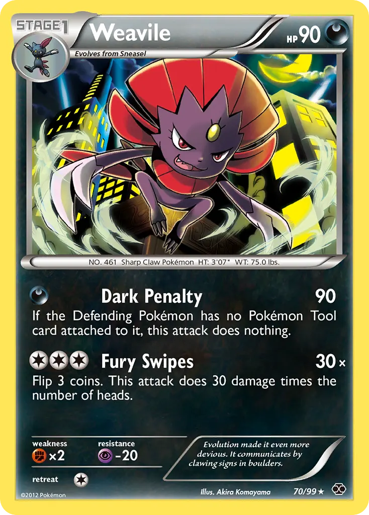 Weavile — Next Destinies 70 Pokémon card