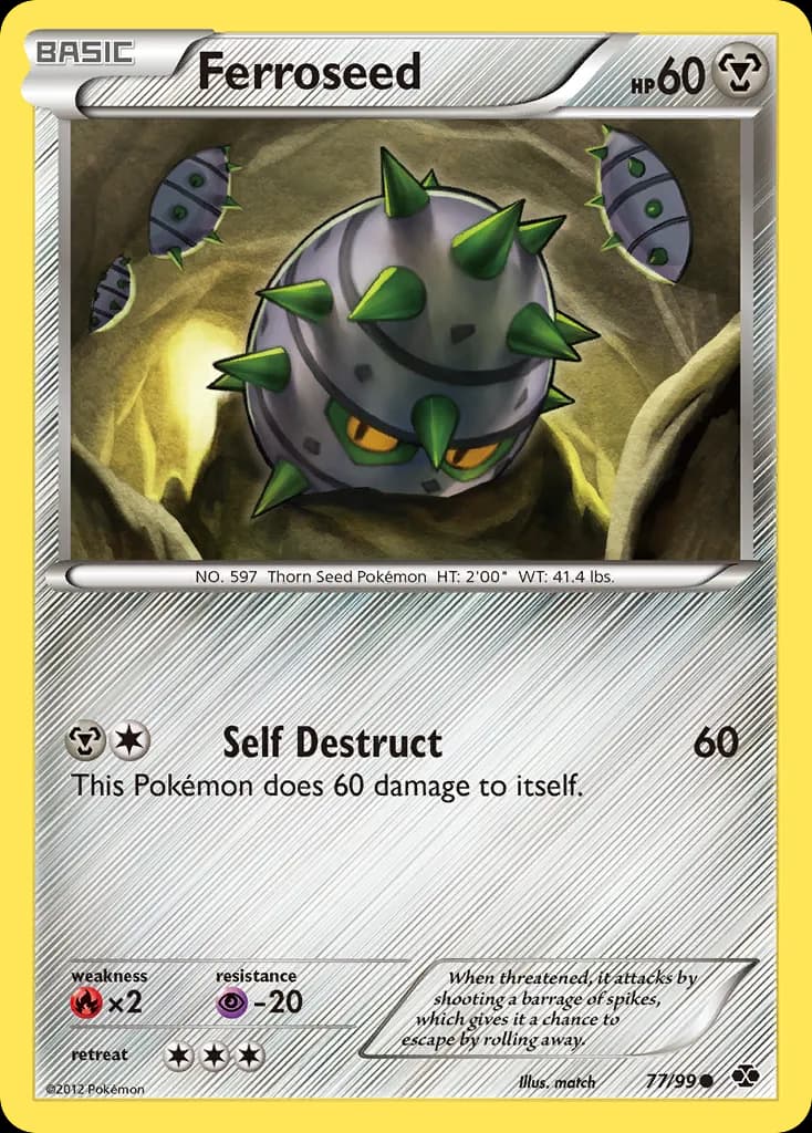 Ferroseed — Next Destinies 77 Pokémon card