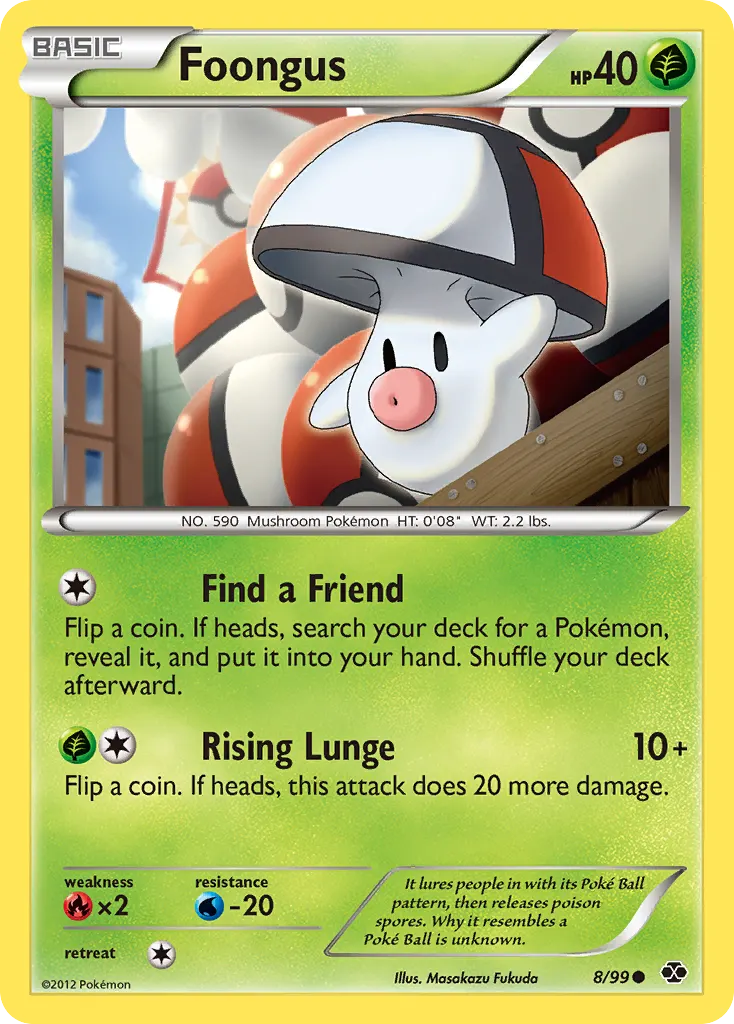 Foongus — Next Destinies 8 Pokémon card