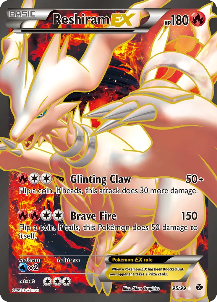 Reshiram-EX — Next Destinies 95 Pokémon card