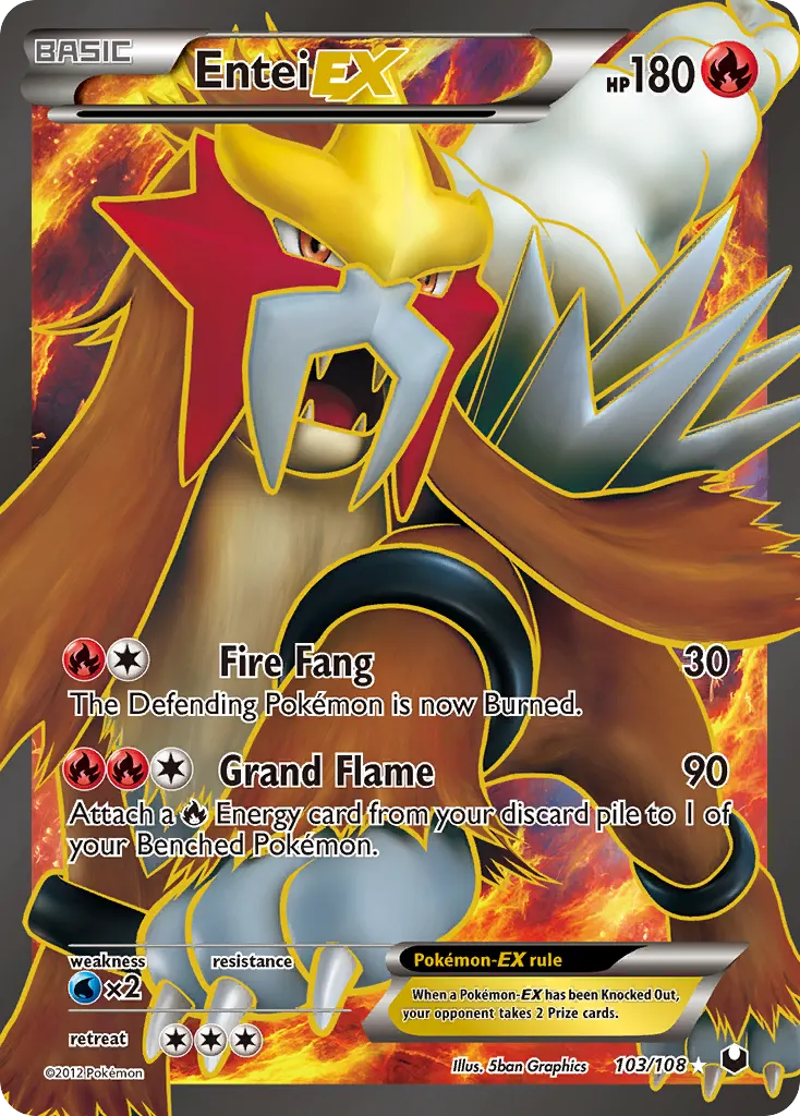 Entei-EX — Dark Explorers 103 Pokémon card