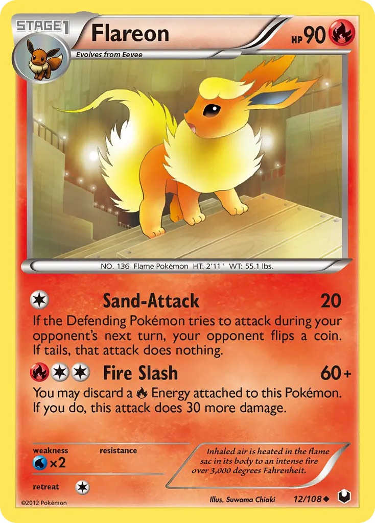 Flareon — Dark Explorers 12 Pokémon card