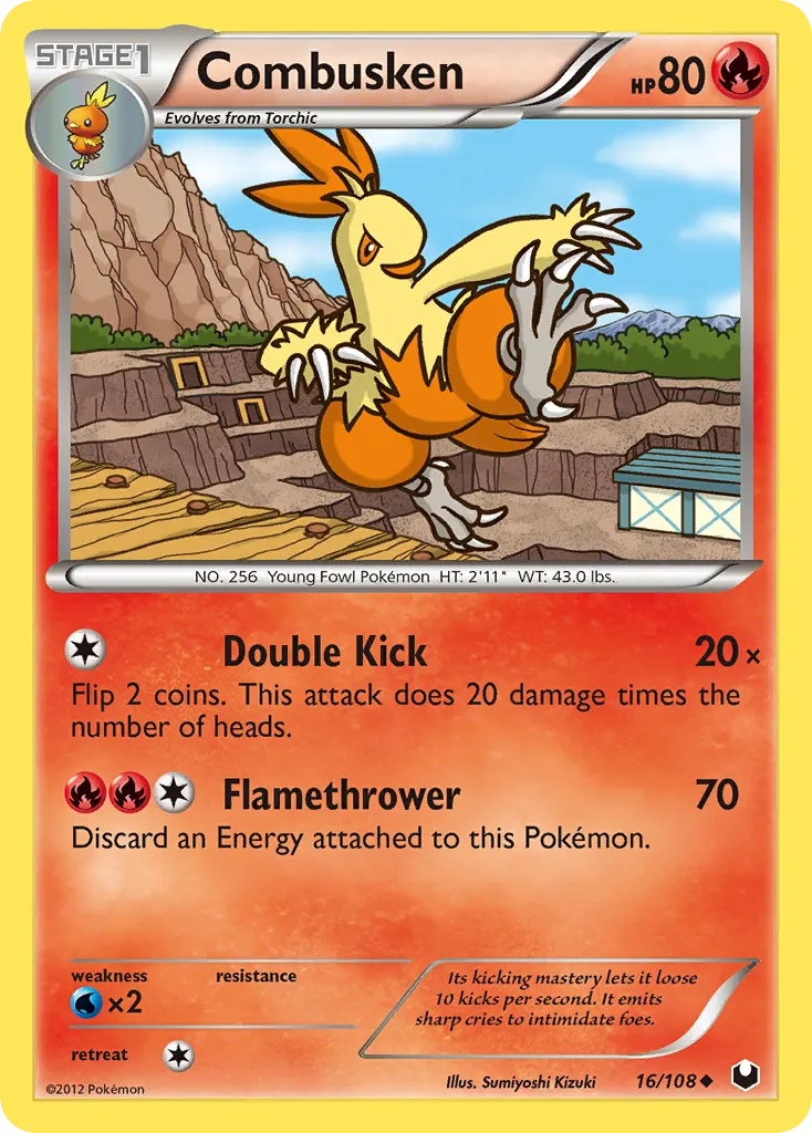 Combusken — Dark Explorers 16 Pokémon card