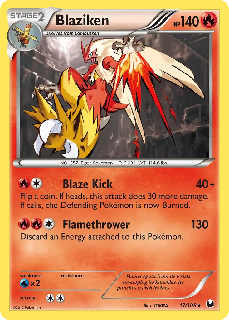 Blaziken — Dark Explorers 17 Pokémon card
