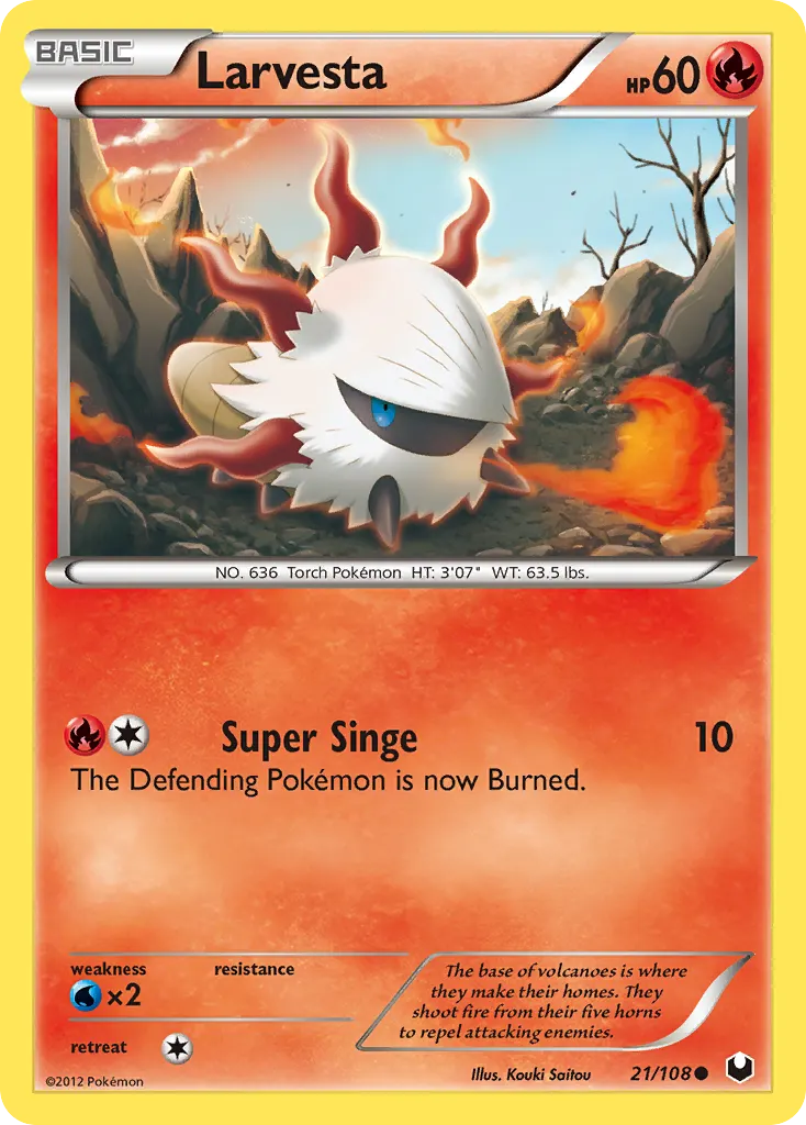 Larvesta — Dark Explorers 21 Pokémon card