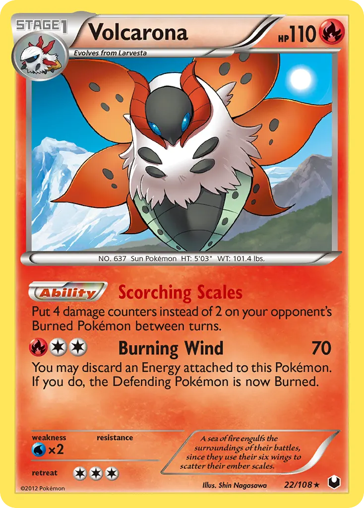 Volcarona — Dark Explorers 22 Pokémon card