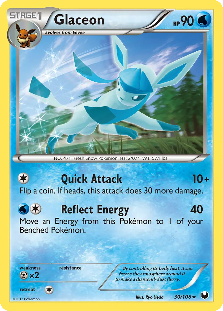 Glaceon — Dark Explorers 30 Pokémon card