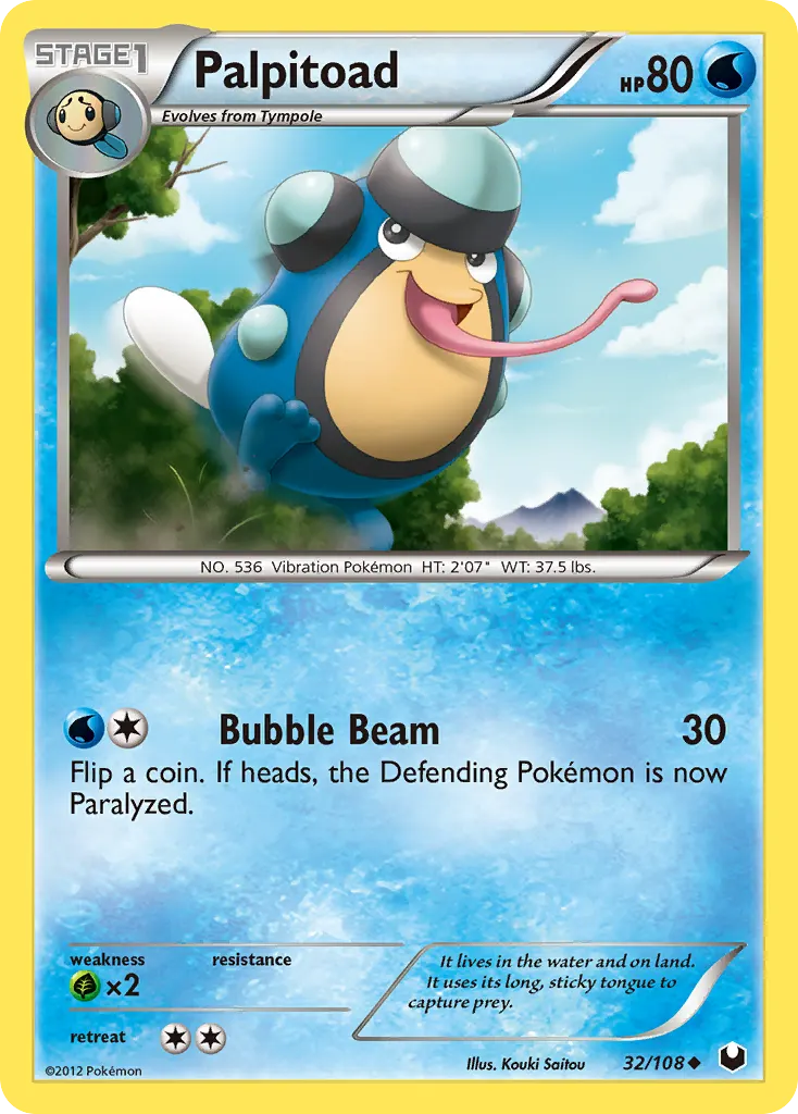 Palpitoad — Dark Explorers 32 Pokémon card
