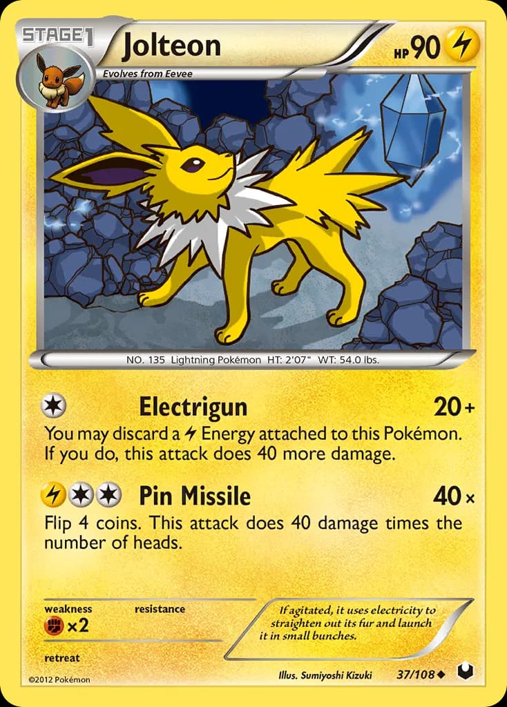Jolteon — Dark Explorers 37 Pokémon card
