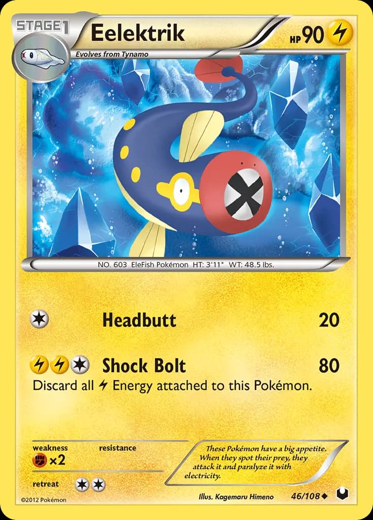 Eelektrik — Dark Explorers 46 Pokémon card