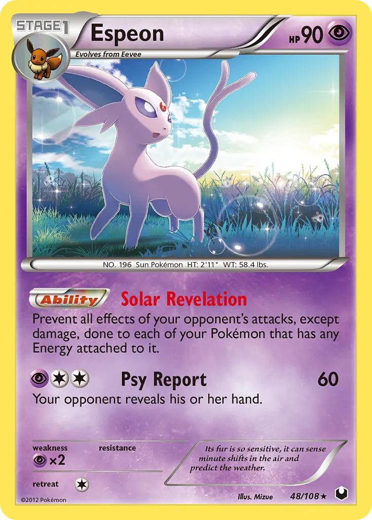 Espeon — Dark Explorers 48 Pokémon card
