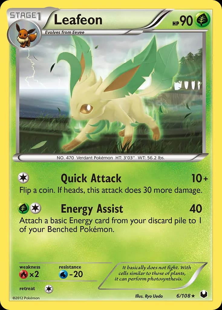 Leafeon — Dark Explorers 6 Pokémon card