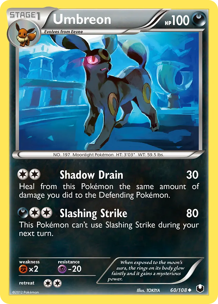 Umbreon — Dark Explorers 60 Pokémon card