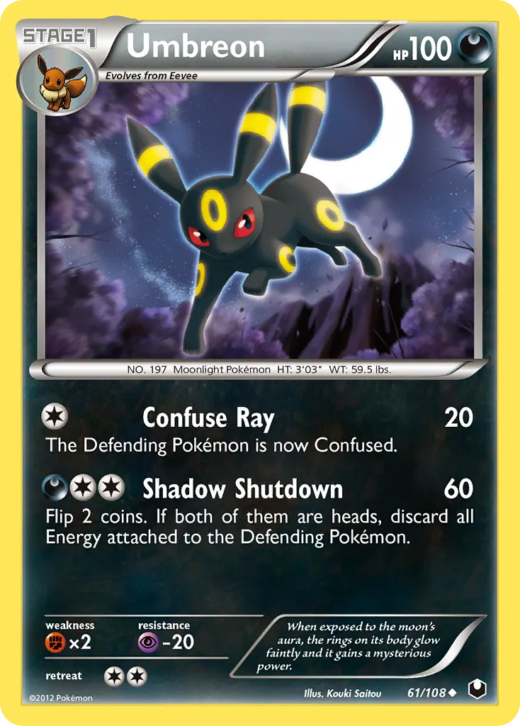 Umbreon — Dark Explorers 61 Pokémon card