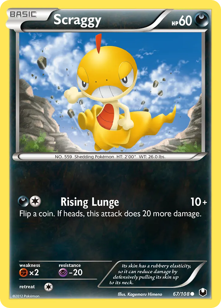 Scraggy — Dark Explorers 67 Pokémon card