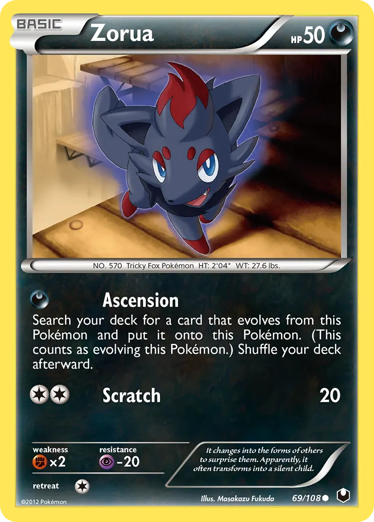 Zorua — Dark Explorers 69 Pokémon card