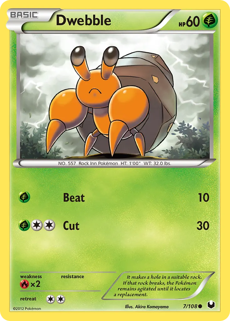 Dwebble — Dark Explorers 7 Pokémon card