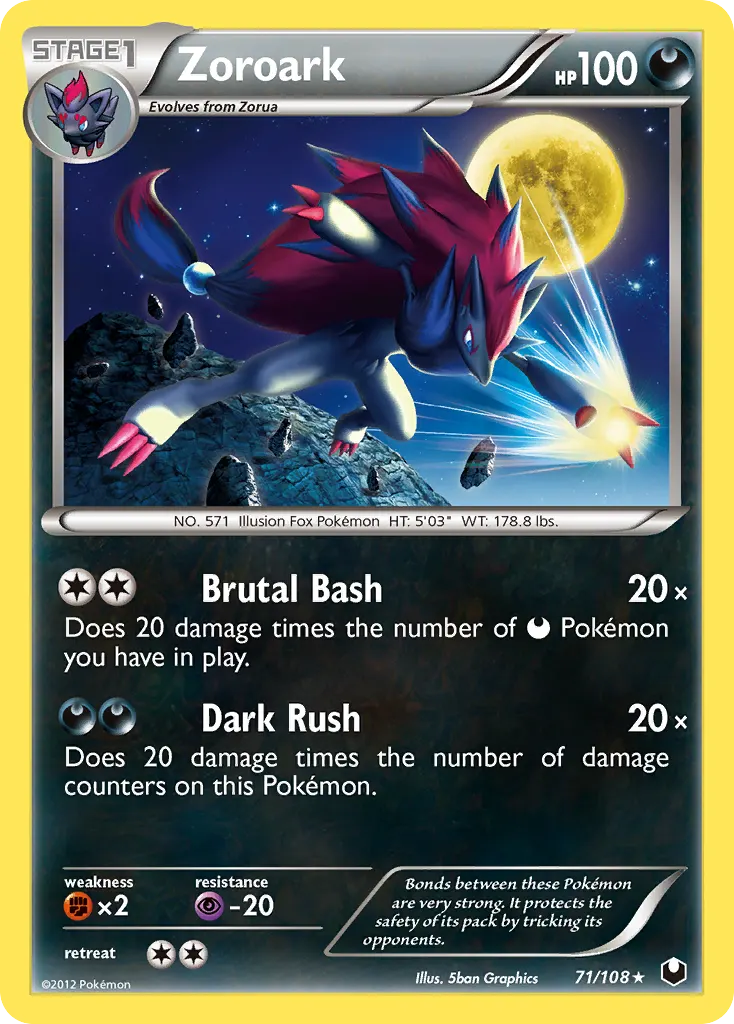 Zoroark — Dark Explorers 71 Pokémon card