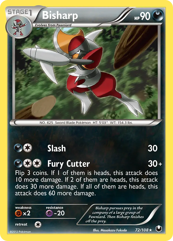 Bisharp — Dark Explorers 72 Pokémon card