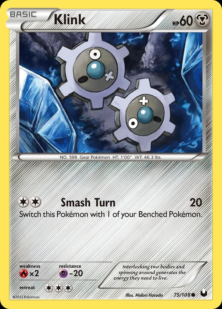 Klink — Dark Explorers 75 Pokémon card