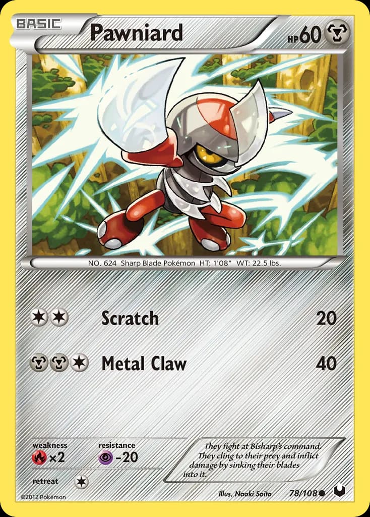 Pawniard — Dark Explorers 78 Pokémon card