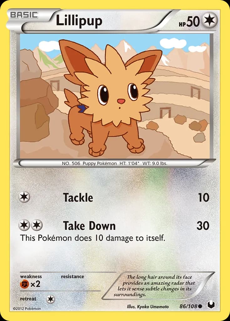 Lillipup — Dark Explorers 86 Pokémon card