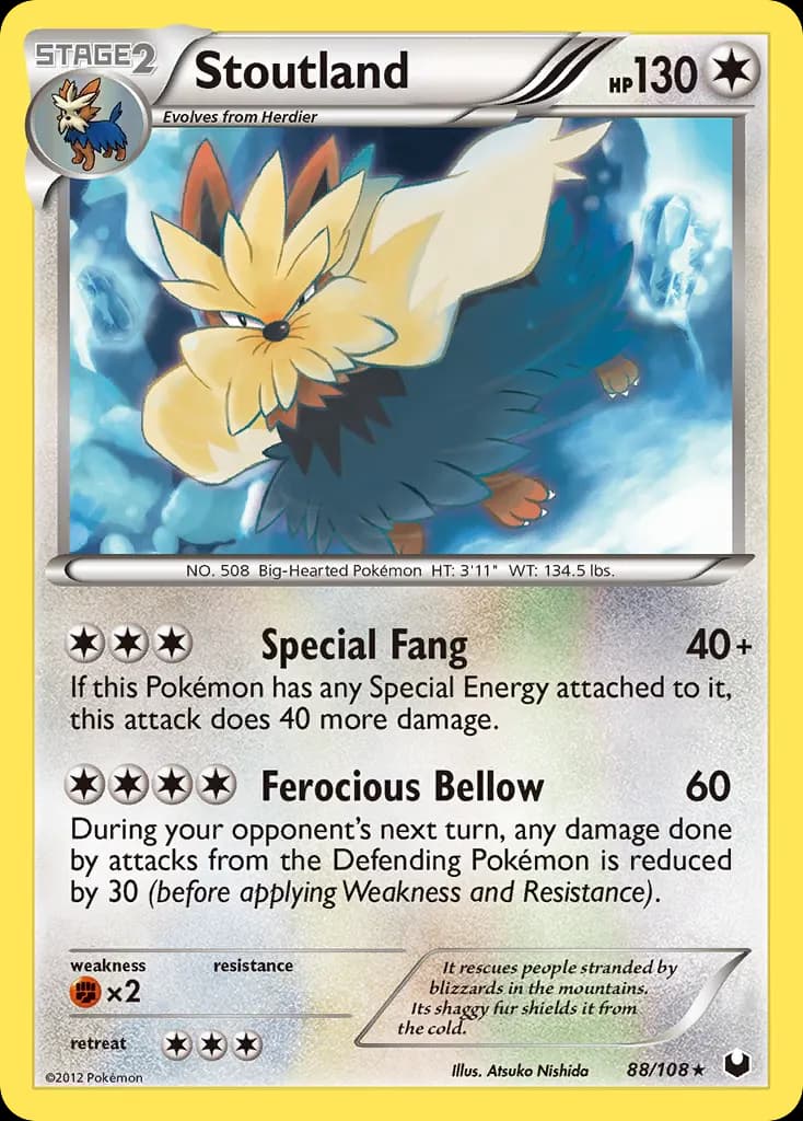 Stoutland — Dark Explorers 88 Pokémon card