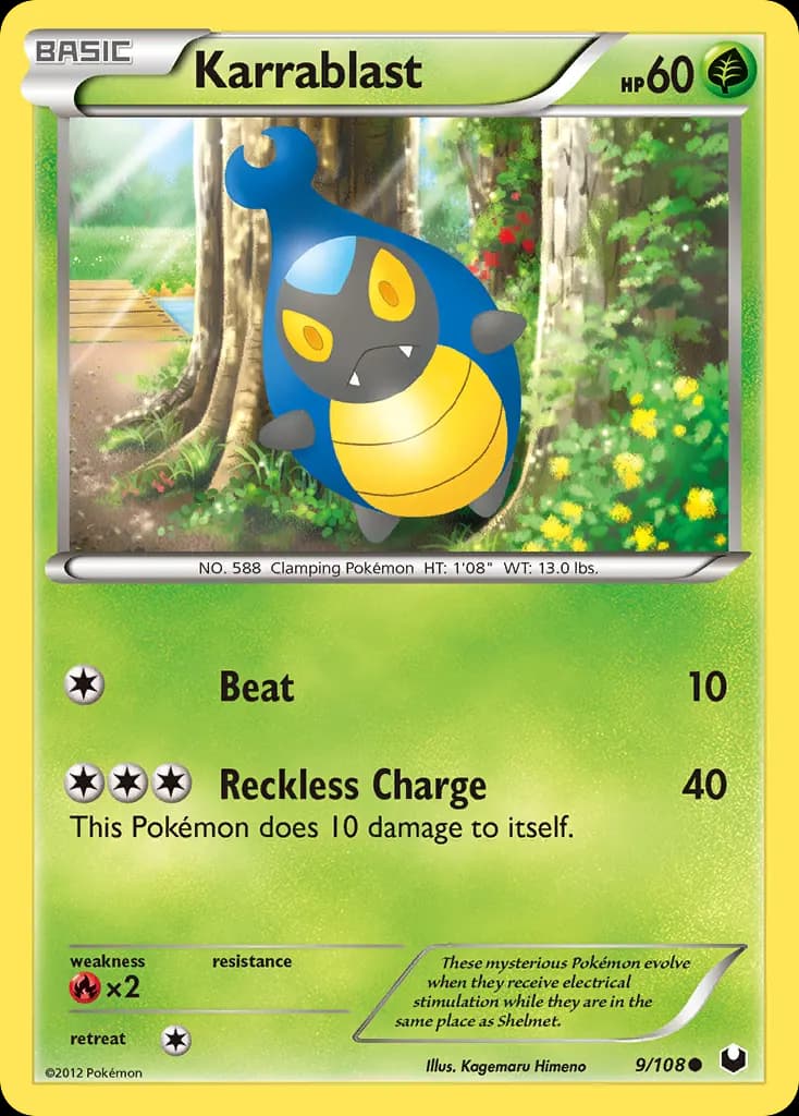 Karrablast — Dark Explorers 9 Pokémon card