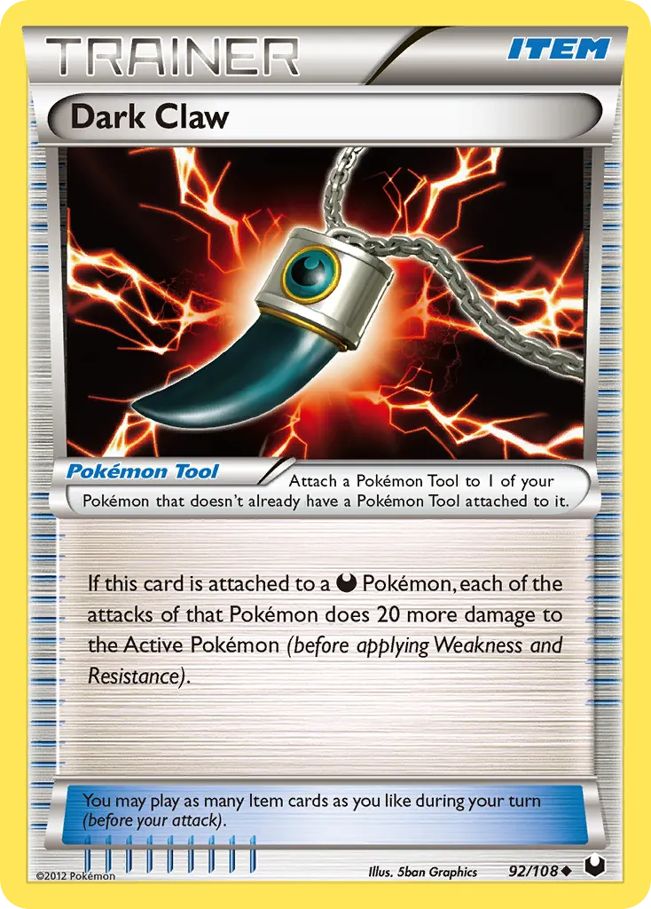 Dark Claw — Dark Explorers 92 Pokémon card