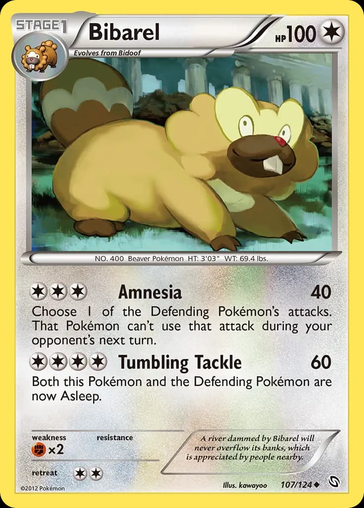 Bibarel — Dragons Exalted 107 Pokémon card