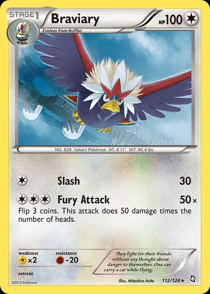 Braviary — Dragons Exalted 112 Pokémon card