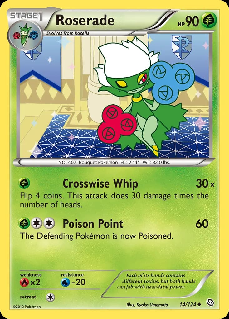 Roserade — Dragons Exalted 14 Pokémon card