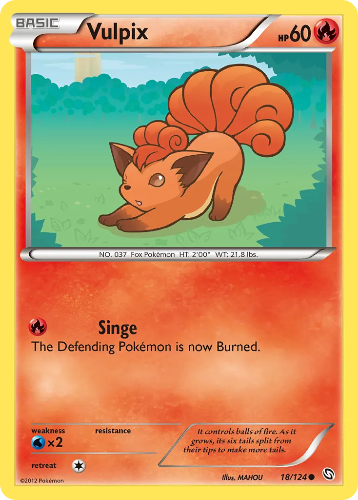 Vulpix — Dragons Exalted 18 Pokémon card