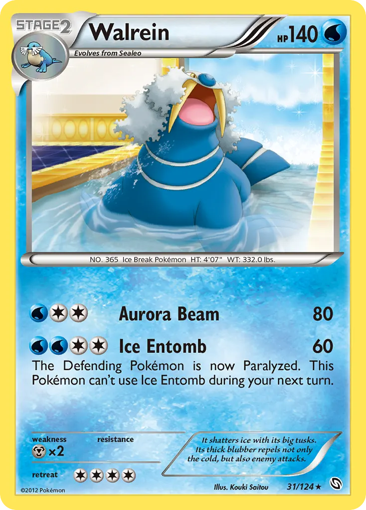 Walrein — Dragons Exalted 31 Pokémon card
