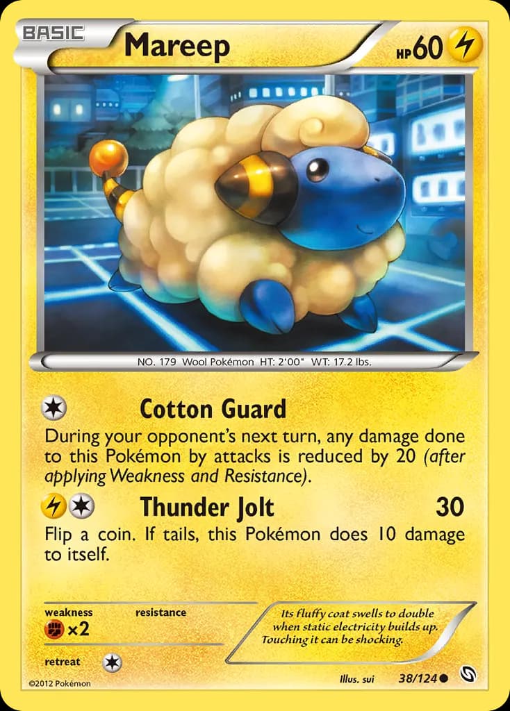 Mareep — Dragons Exalted 38 Pokémon card