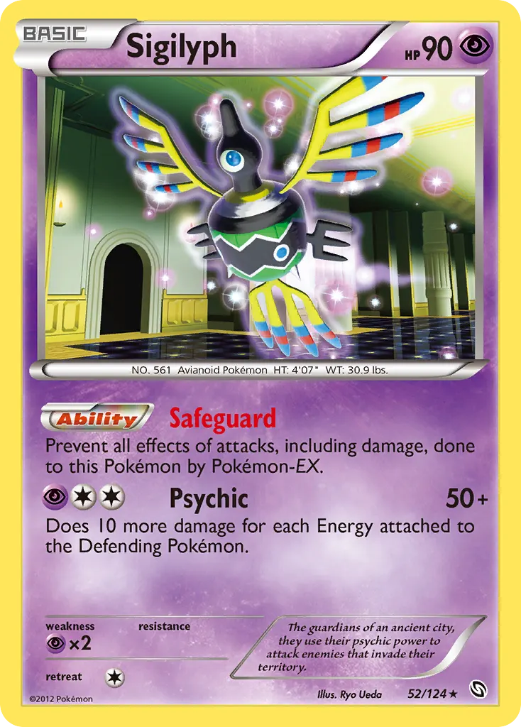 Sigilyph — Dragons Exalted 52 Pokémon card
