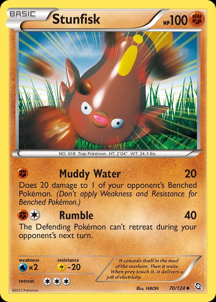 Stunfisk — Dragons Exalted 70 Pokémon card