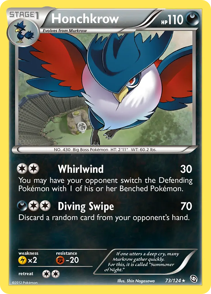 Honchkrow — Dragons Exalted 73 Pokémon card
