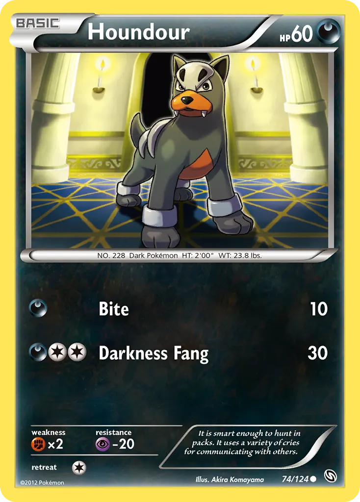 Houndour — Dragons Exalted 74 Pokémon card
