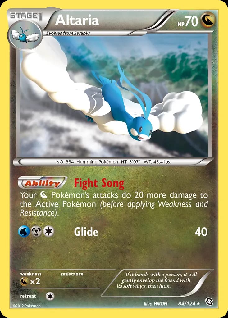 Altaria — Dragons Exalted 84 Pokémon card