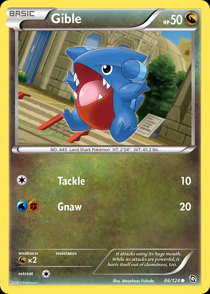 Gible — Dragons Exalted 86 Pokémon card