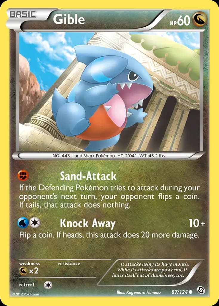 Gible — Dragons Exalted 87 Pokémon card