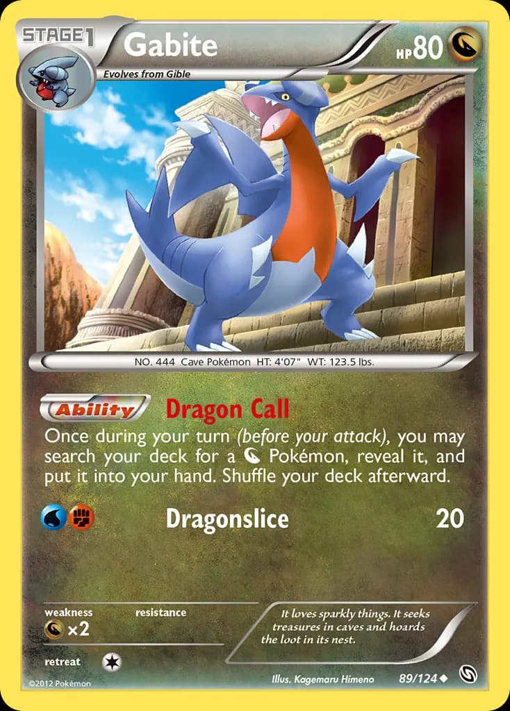 Gabite — Dragons Exalted 89 Pokémon card