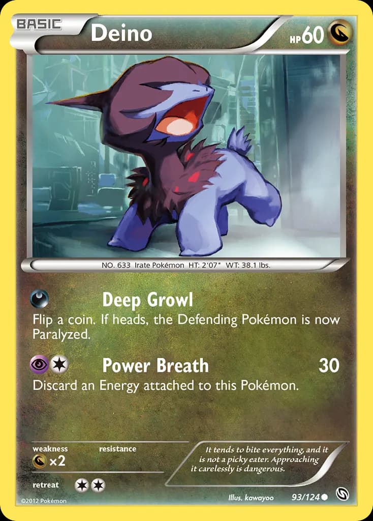 Deino — Dragons Exalted 93 Pokémon card