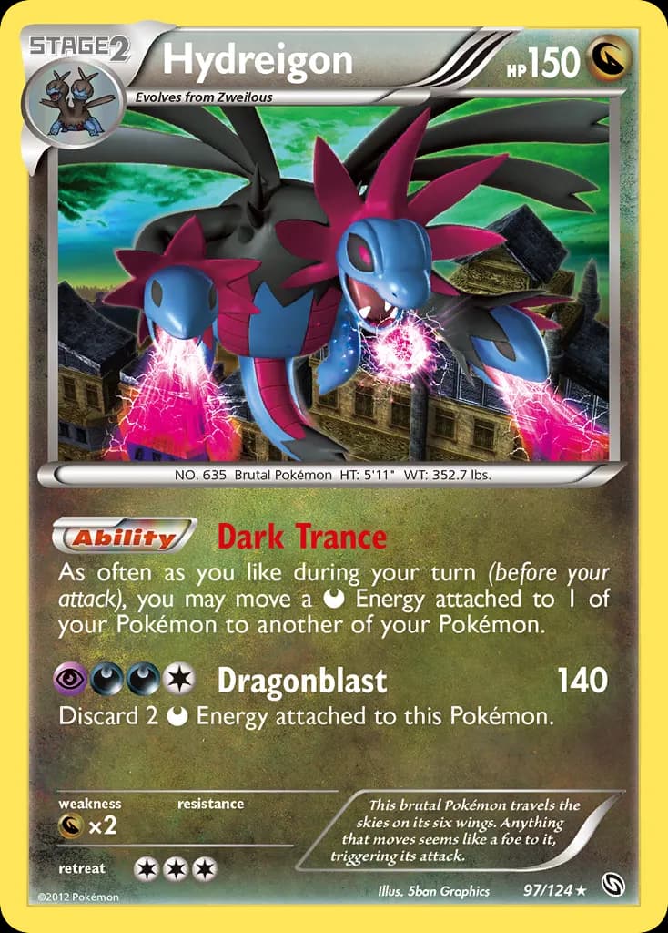 Hydreigon — Dragons Exalted 97 Pokémon card