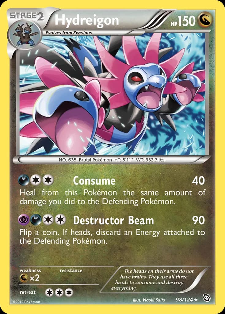 Hydreigon — Dragons Exalted 98 Pokémon card