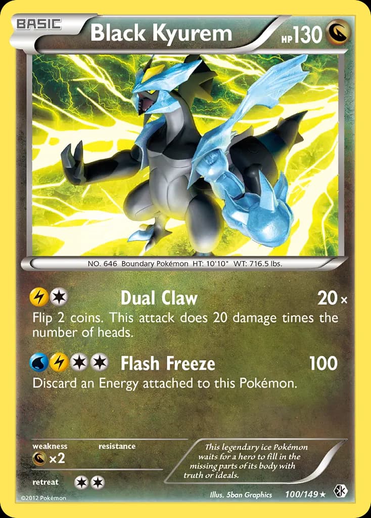 Black Kyurem — Boundaries Crossed 100 Pokémon card